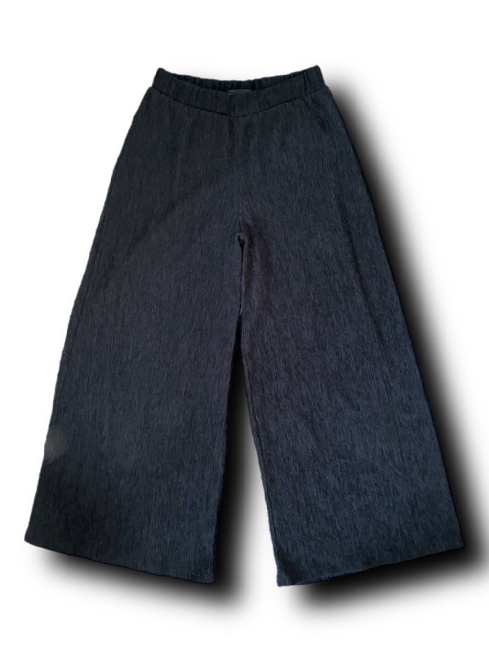 TOPSHOP Tall Cropped Wide Leg Crinkle Material Pants Minimalist Vibes
